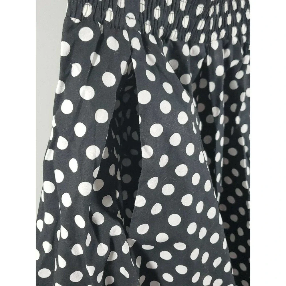 Cynthia Rowley Women's Full Flared Retro Black & White Polka Dot Skirt Size Med